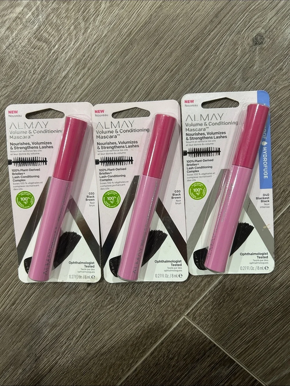 3X Almay Volume & Conditioning Mascara #040 blackest black & #030 black brown